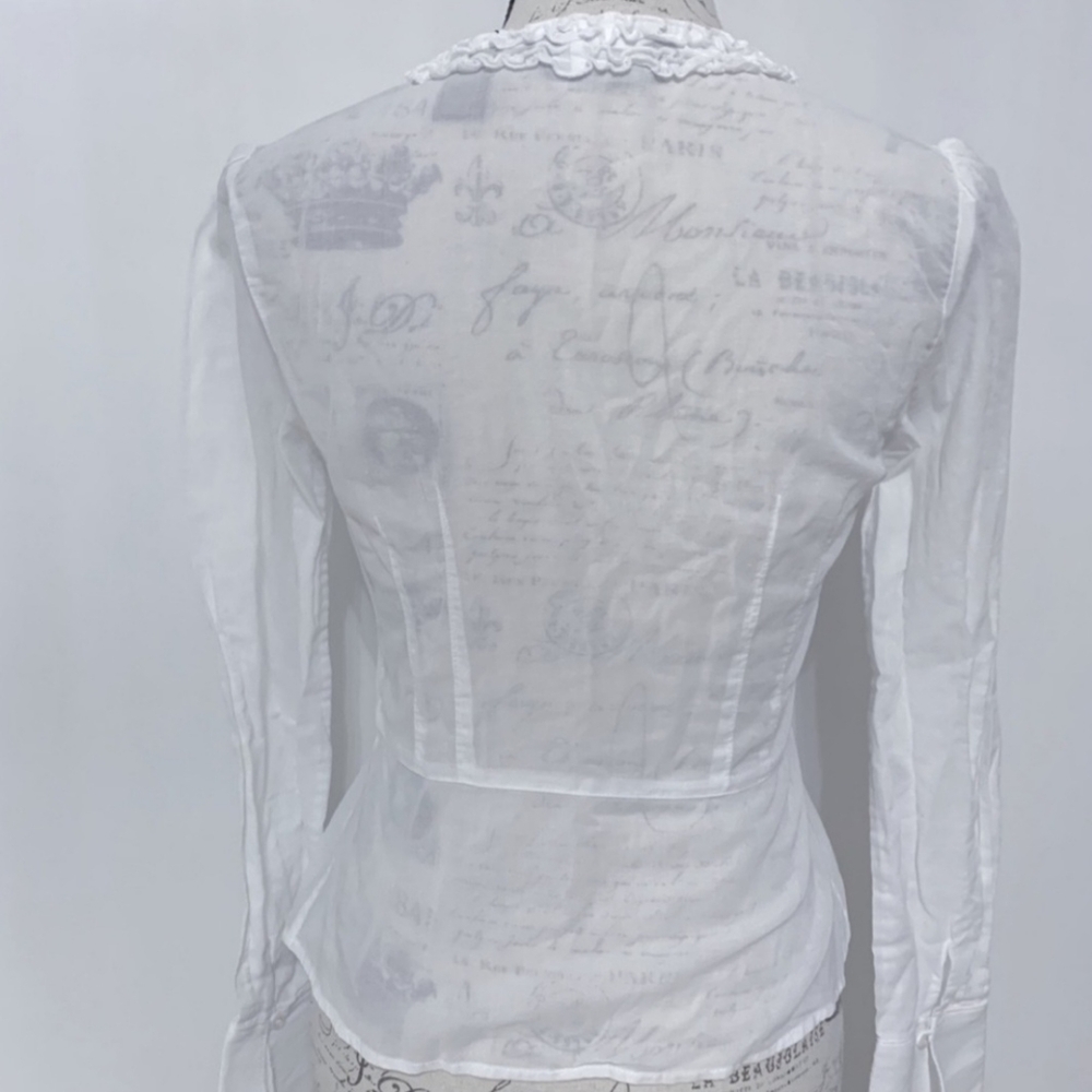 White Ruffled Top/Blouse ❤️ - Picture 3 of 8